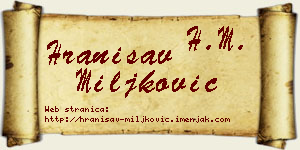 Hranisav Miljković vizit kartica